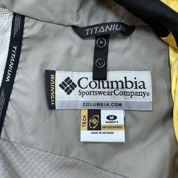 Columbia Titanium yellow waterproof ski coat w removable puffer jacket size M - Picture 4 of 16